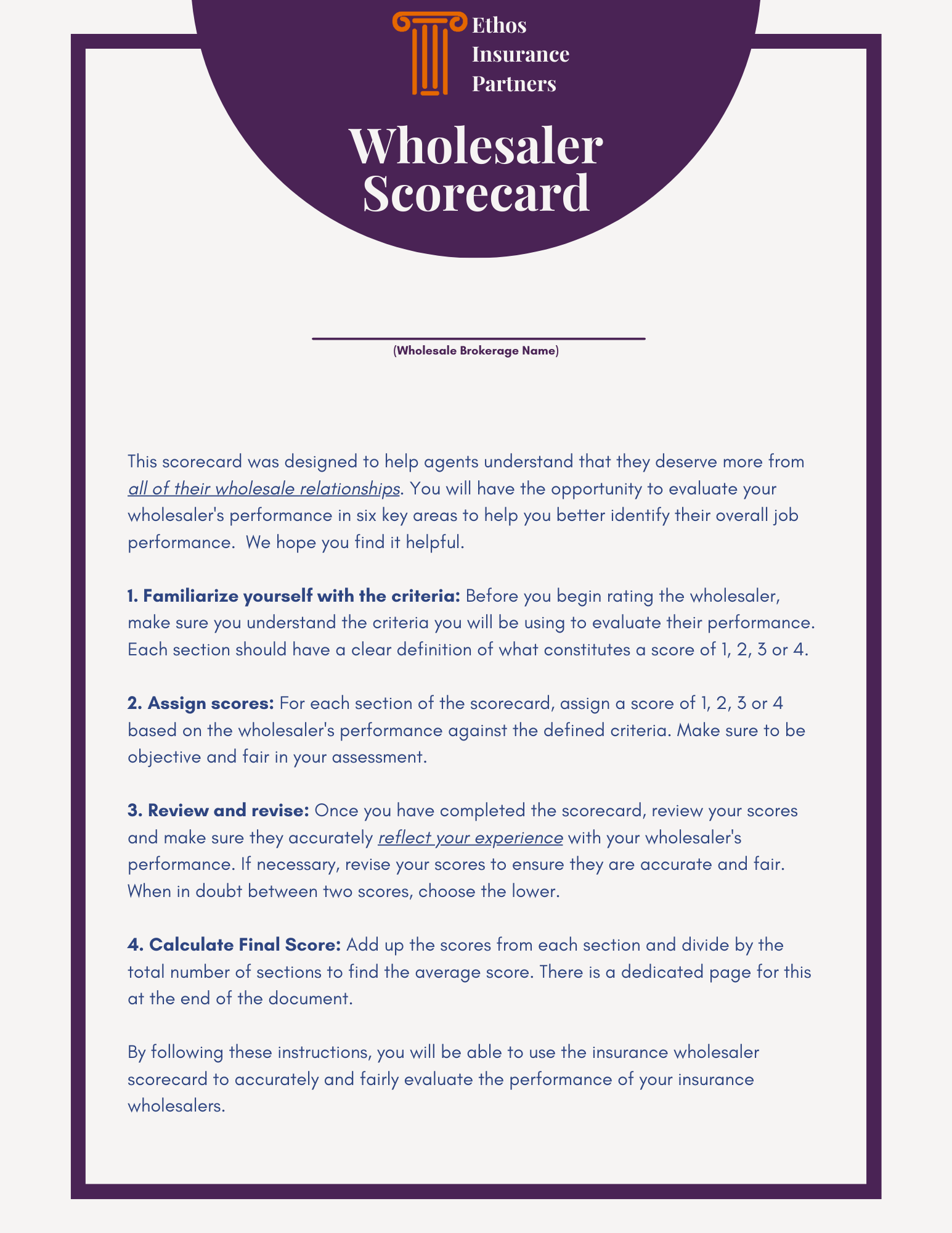 Ethos Insurance Wholesaler Scorecard