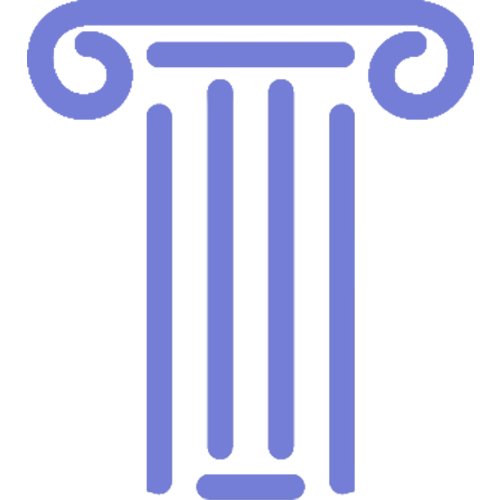 A periwinkle colored pillar icon
